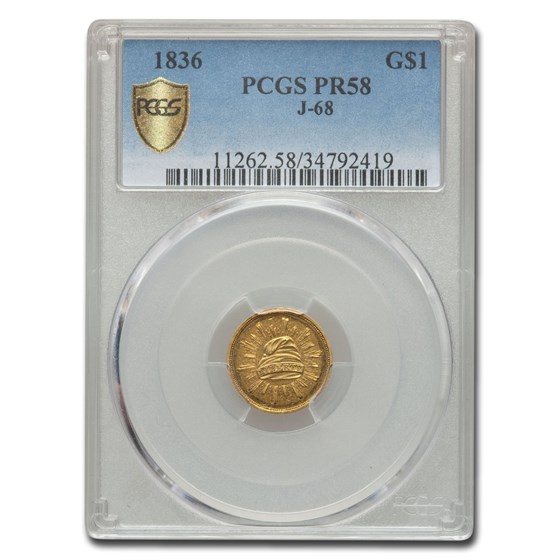 1836 $1 Gold Liberty Cap Pattern PR-58 PCGS (Judd 68) 1836 $1 Gold Liberty Cap Pattern PR-58 PCGS (Judd 68)